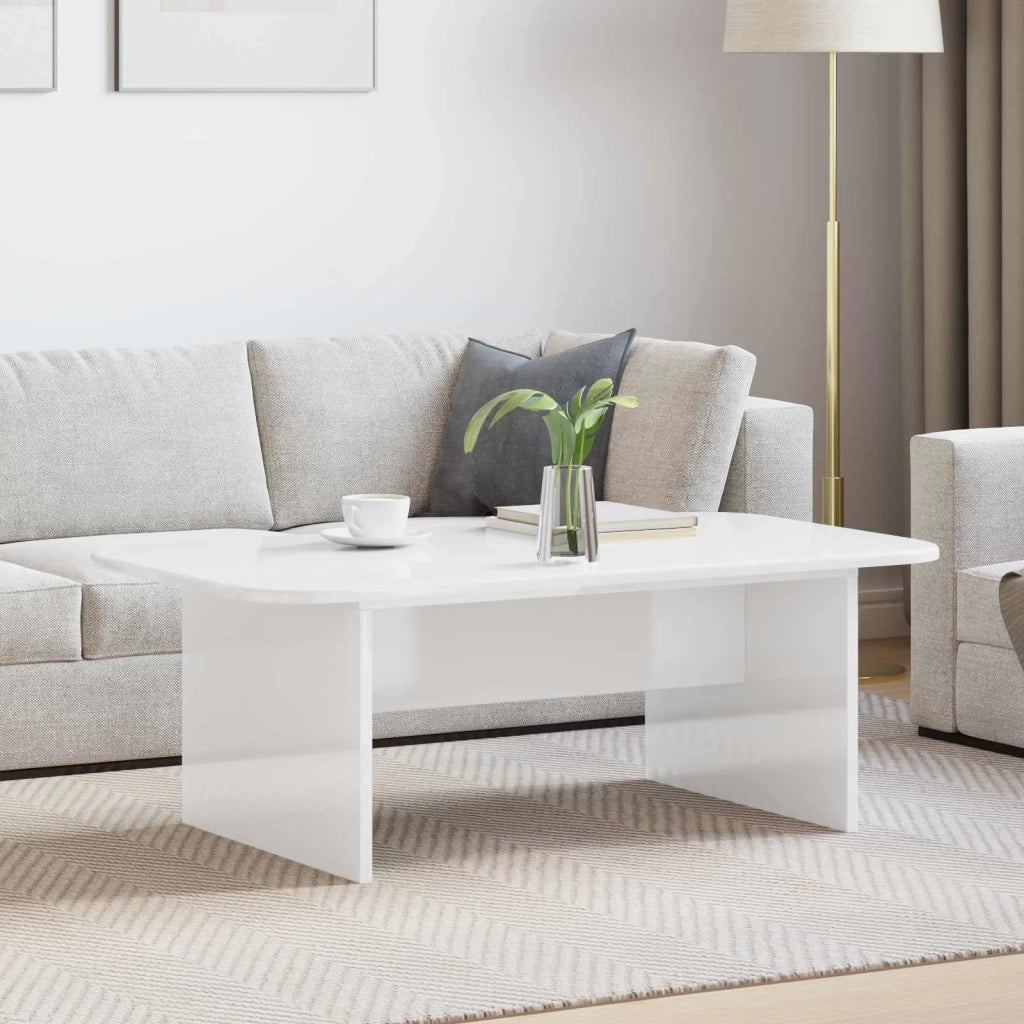 Tavolino da salotto Bianco Lucido 93 x 53 x 33 cm 891144