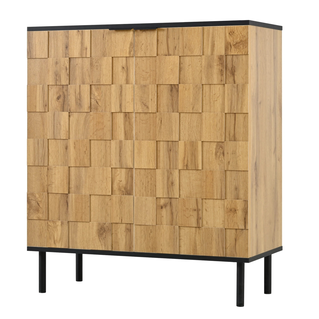 Scarpiera Moderna 80×35×91;5 cm con 2 Ante; Ripiani Regolabili e Piedini in Metallo Effetto Legno