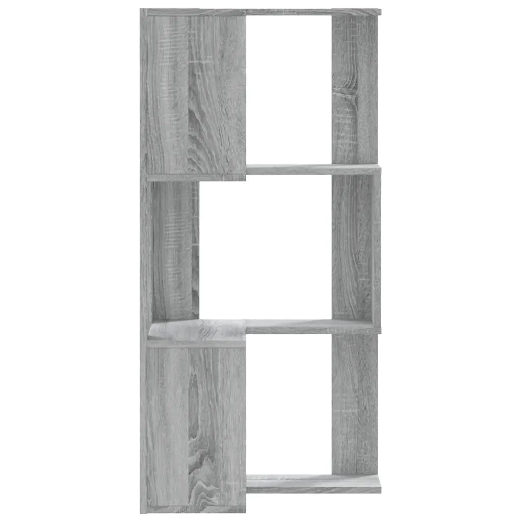 Libreria Angolare 3 Ripiani-Scaffale per Libri-Mobile di Stoccaggio Grigio Sonoma 50x50x102 cm Legno