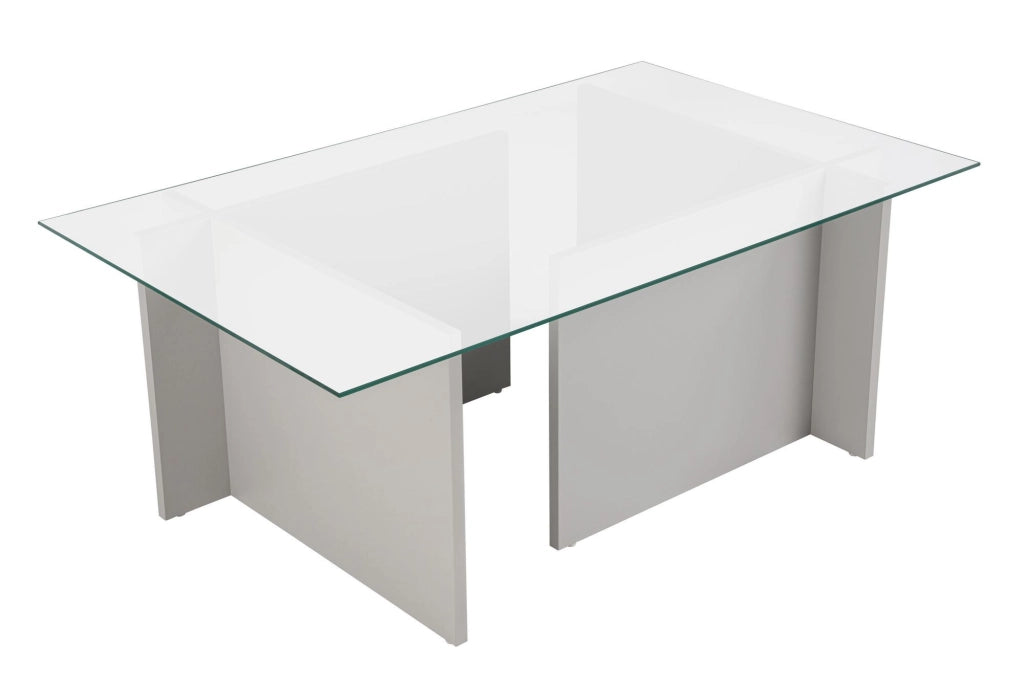 Tavolino in vetro "Vetrino" 105 x 65 x 40 cm - Grigio