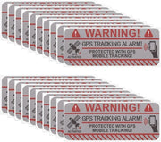 Etichetta di avvertimento 20 pezzi - Etichetta di tracking GPS - Autoadesivo - Vinile - Rettangolare 7,5 x 3 cm - Sicurezza contro la furto - Etichette