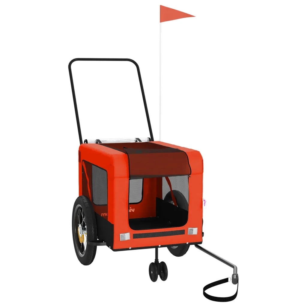 Rimorchio da Bici per Animali Arancione e Nero Oxford e Ferro CFW3472600