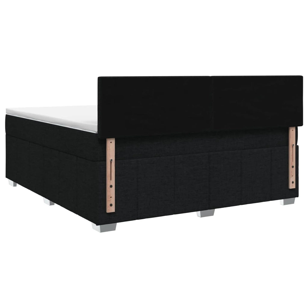Letto box spring con materasso Nero 140 x 190 cm Tessuto 3452672