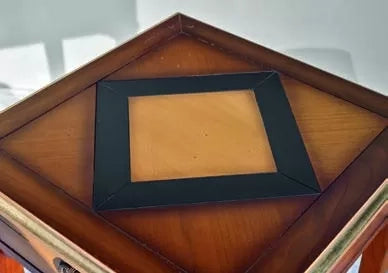 Tavolino quadrato classico legno ciliegio intarsio bassano 50x50x77 - Mobili 2G