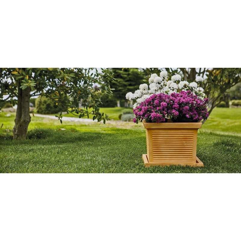 Vaso quadrato decorativo classico tradizionale 48x48 H38 in polimero resistente impruneta per piante per giardini e terrazze - Made in Italy - Monacis