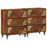 Credenza con cassetto 2 pcs marrone ambrato 60 x 33 x 75 cm 3310145