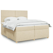 Giroletto a Molle con Materasso Crema 200x200 cm in Tessuto
