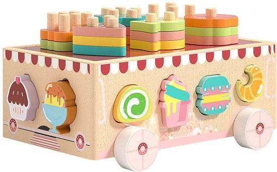 Giocattoli educativi per bambini, set di costruzioni, trattore, forma geometrica, carrello da traino, cassa di sorteggio cognitivo