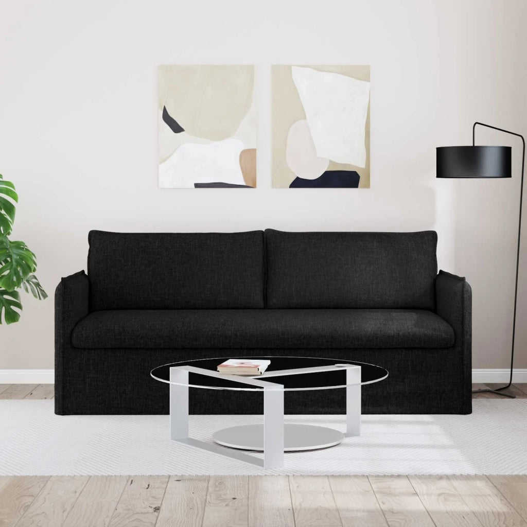 Divano Nero 196 x 82 x 85 cm Tessuto