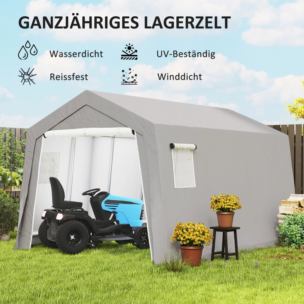 Casetta da giardino con tetto a capanna ¨C Xylo ¨C 300x447x255 cm grigio chiaro