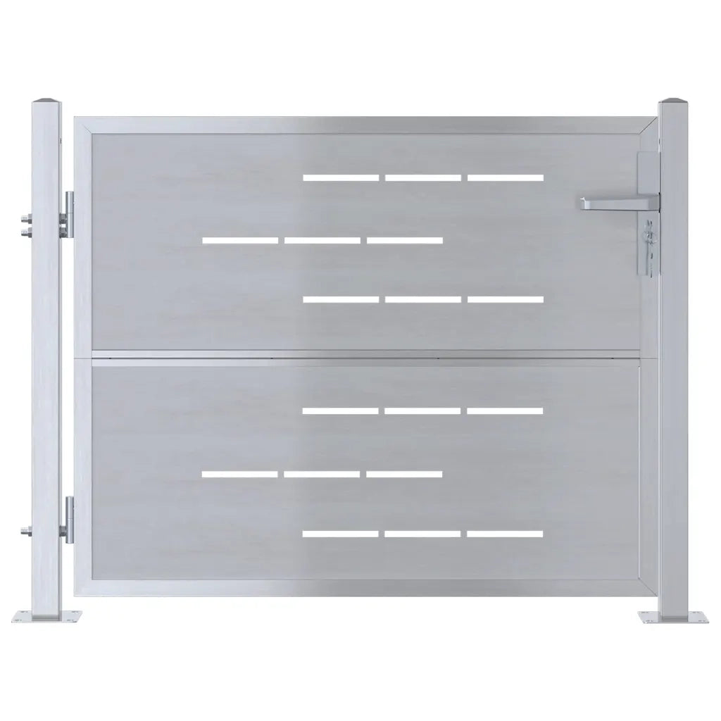 Cancello da giardino Argento 85 x 70 cm Acciaio inossidabile 3402573