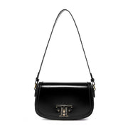 Borsa a tracolla da donna in vera pelle nera