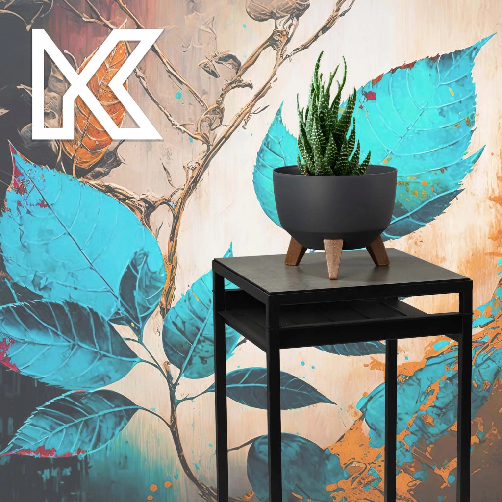 Vaso da fiori KADAX 24 cm con coperchio e piedini interni, colore antracite