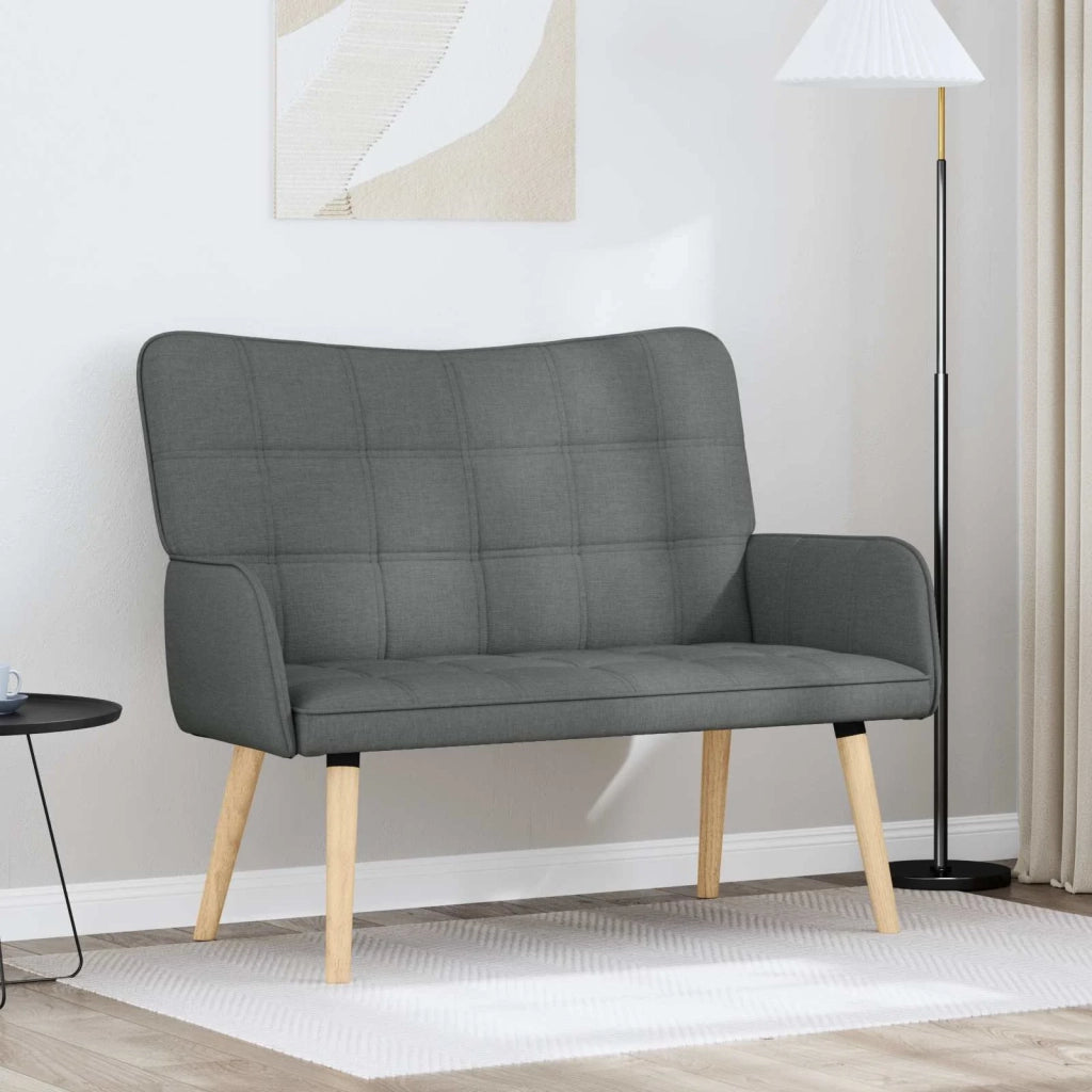 Sofa a Due Posti Grigio scuro 115 x 61 x 87 cm Tessuto