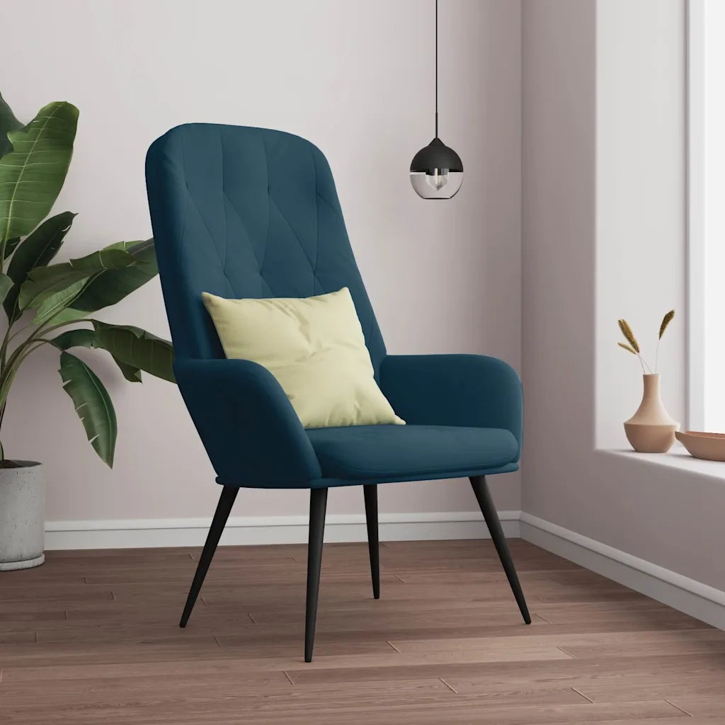 Poltrona Relax-Poltroncina Blu in Velluto 859778