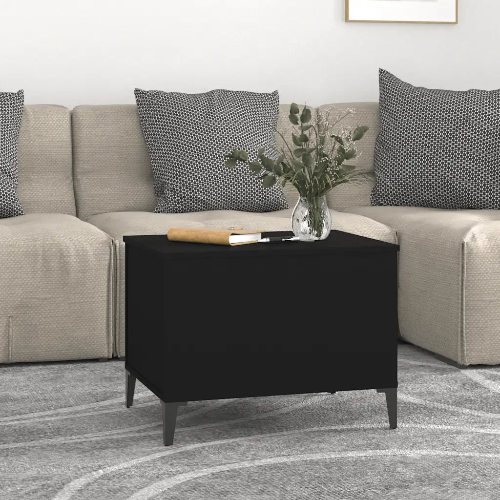 Tavolino da Salotto Nero 60x44,5x45 cm in Legno Multistrato 819573