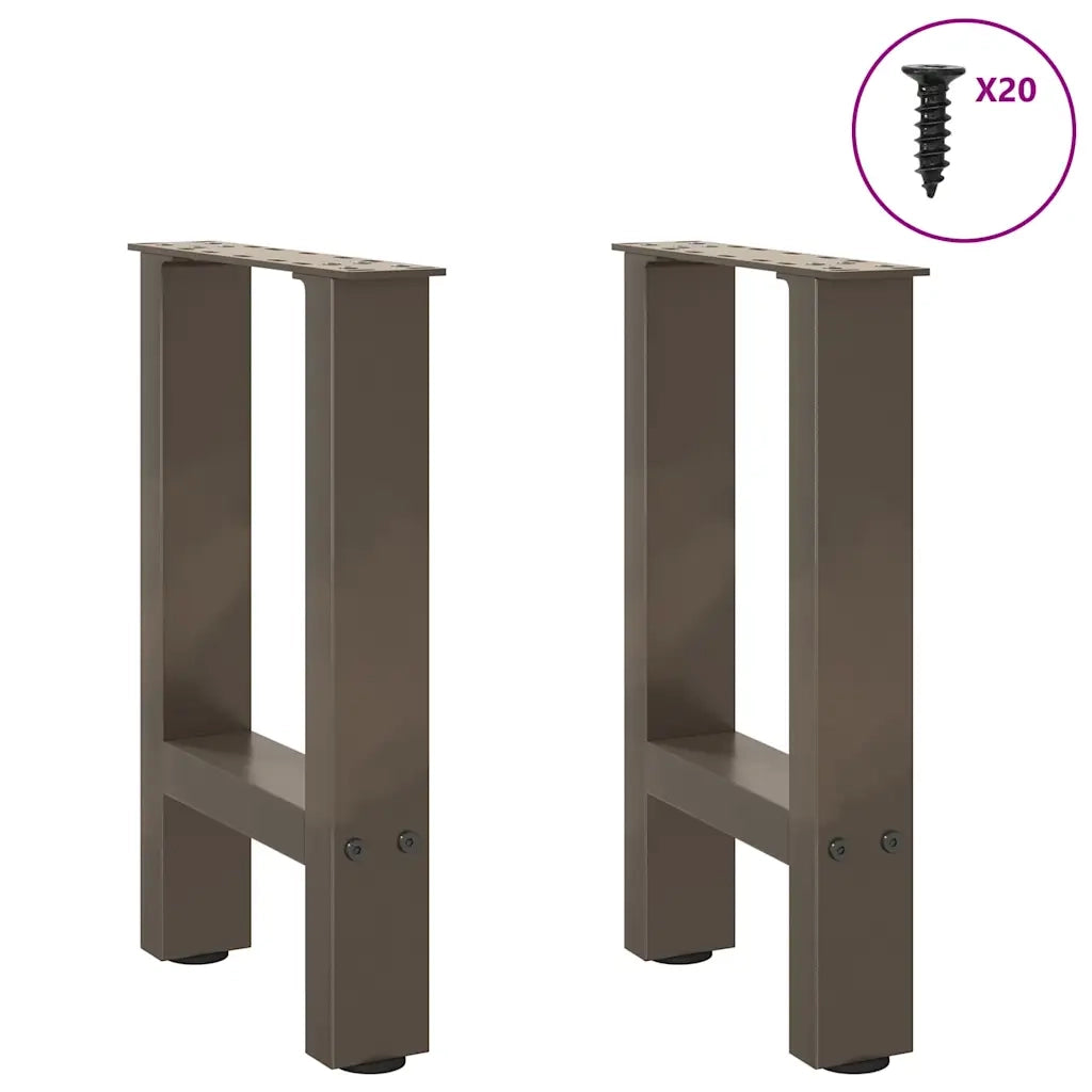 Gambe per Tavolino da Caffè in Acciaio Naturale 2 pz 38x(42-43) cm Acciaio 4013279