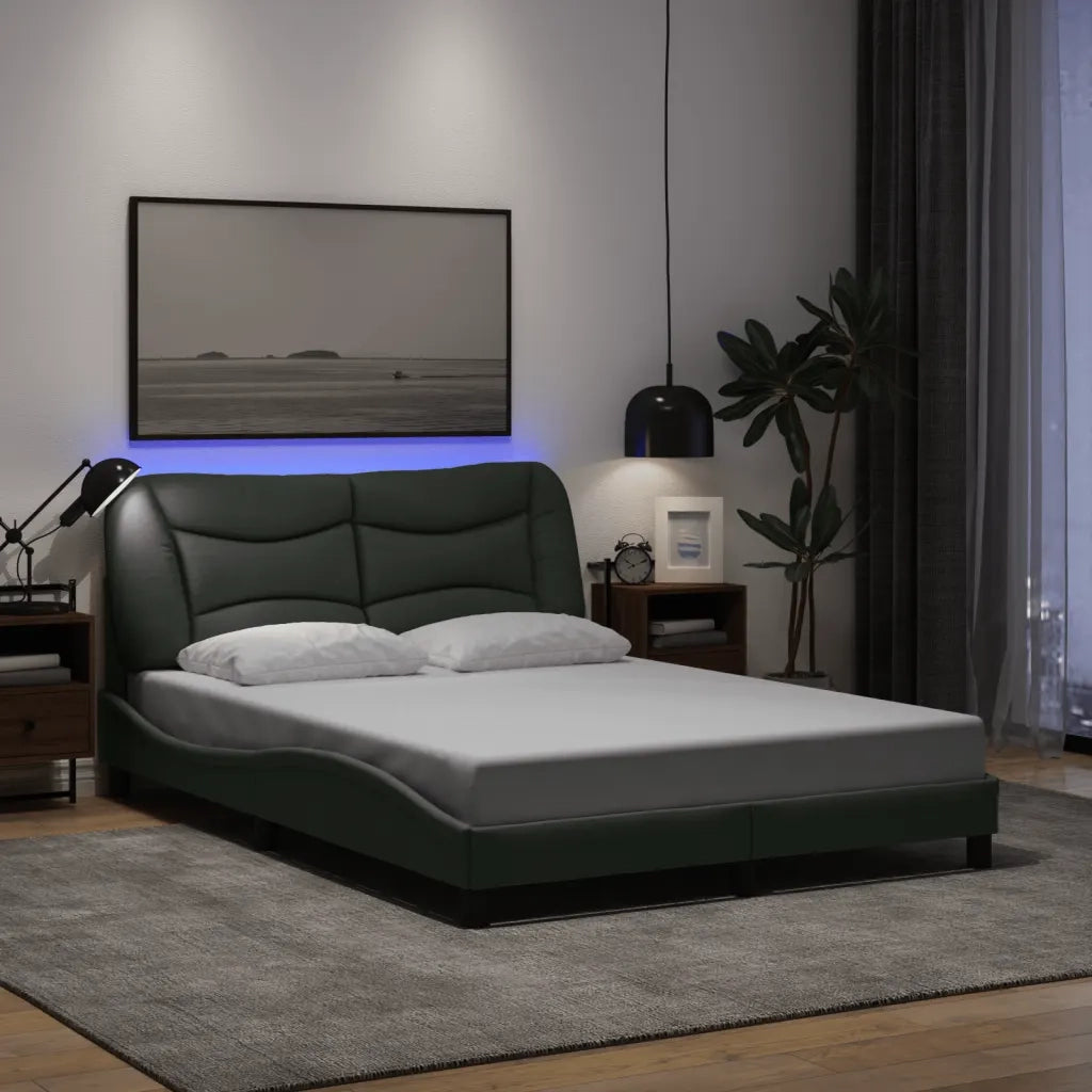 Giroletto con Luci LED Grigio Chiaro 140x190 cm in Tessutocod mxl 91334
