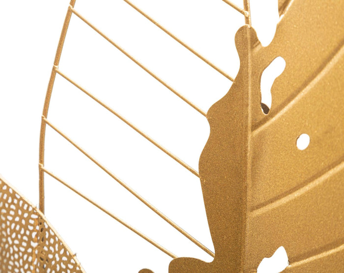 Pannello da Muro Autumn Leaf Oro 53x4x84,5 cm in Ferro