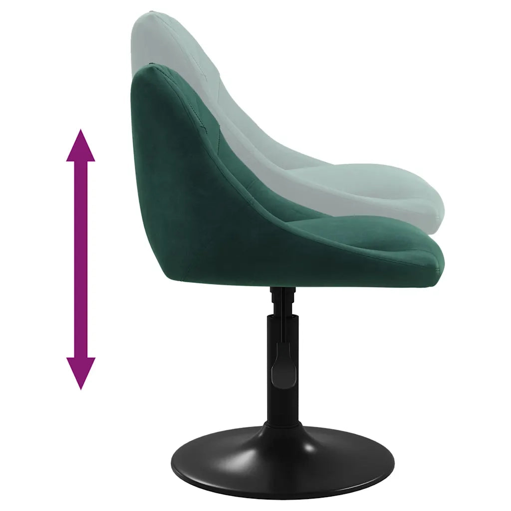 Sedie da Pranzo Girevoli 4 pz Verde Scuro in Velluto 3088794