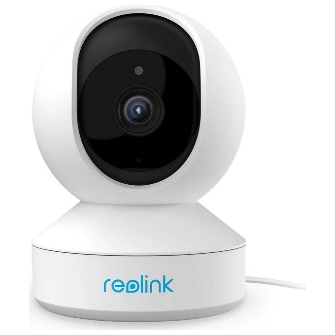 Reolink E340 telecamera di sorveglianza interno 4K 8MP, zoom ottico 3x, PTZ 355°, Wi-Fi 6 dual band, visione notturna, bianca