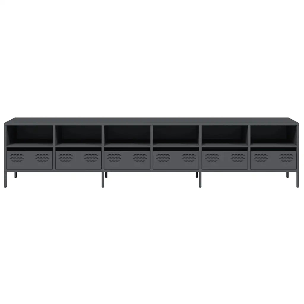 Mobile TV Antracite 202x39x43,5 cm Acciaio Laminato a Freddo 3307157