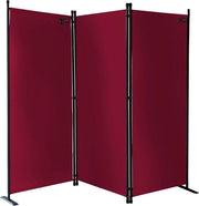 Divisore per stanza a 3 ante - 170 x 165 cm - Rosso rubino - Tela
