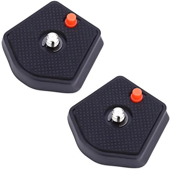Piattaforma di Rilascio Rapido 785PL - Stativo Universale - Viti 1/4 pollici - Materiale ABS/Metaal Resistente - 2 Pezzi - Compatibile con Manfrotto - Piattaforma per Macchina Fotografica