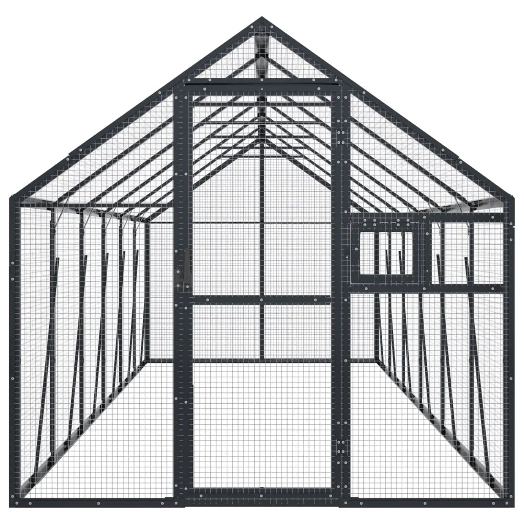 Voliera Antracite 1,79x6x1,85 m in Alluminio 3155804