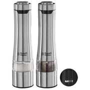 Russell Hobbs 23460-56 Classic Set Macinini Sale e Pepe Elettrici Ceramica Regolabile Luce LED a Batteria colore Acciaio Inossidabile
