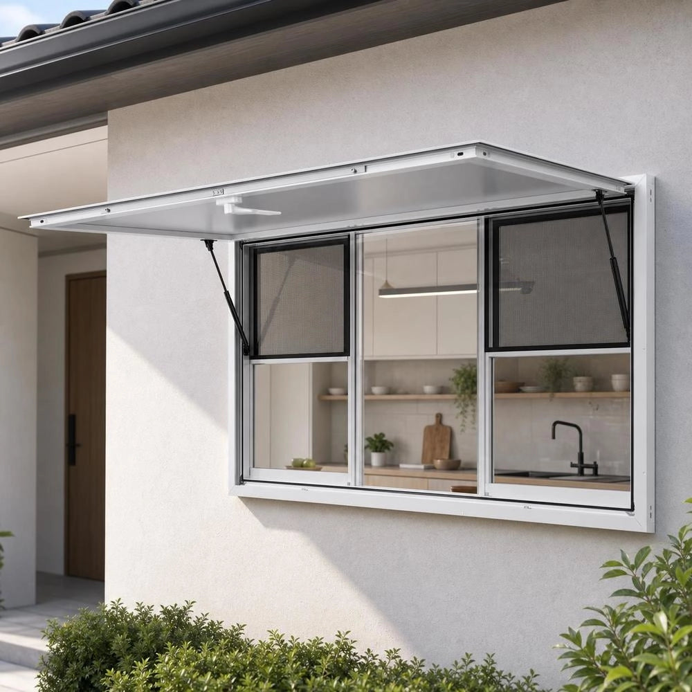 Swivel Window For Food Service (1524 X 915 Mm Installation Dimensions), Serving Window For Food Trailers With An 85° Opening Angle And 6 Sliding Windows, Concession Window For Concession Stands And Food Trucks