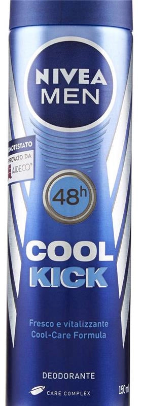NIVEA MEN DEODORANTE SPRAY UOMO COOL KICK EXTRA FRESCHEZZA A LUNGO 150 ML