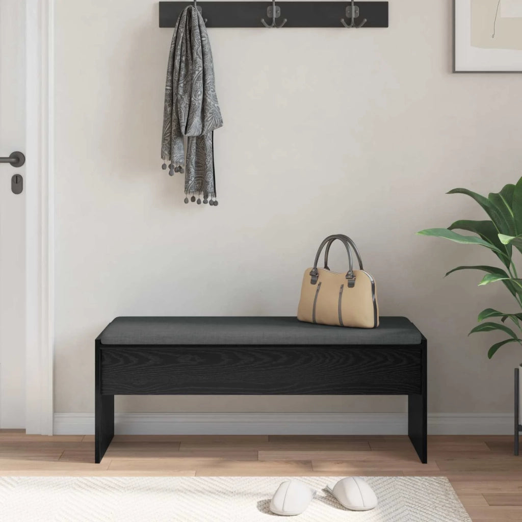 Panca per ingresso con cuscino Rovere Nero 103 x 38 x 40 cm 891561