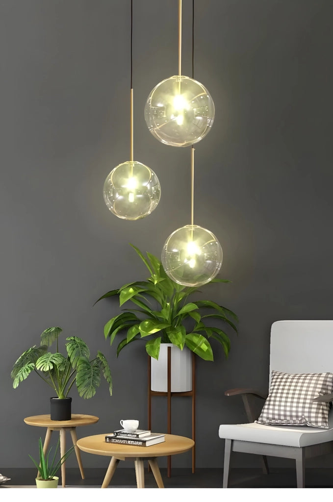 Lampada Da Soffitto A Sospensione Con Sfera Di Vetro 20cm APP1683-1CP