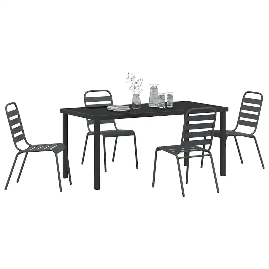 Set da Pranzo per Giardino 5 pcs Antracite