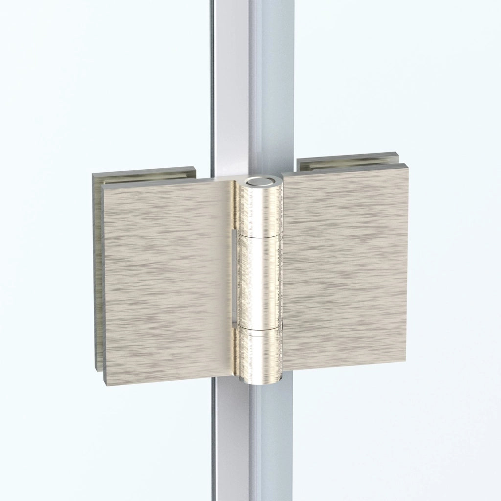 Box doccia 100 cm apertura a SOFFIETTO nicchia H200 cm cristallo 6mm profilo SATINATO LIAM