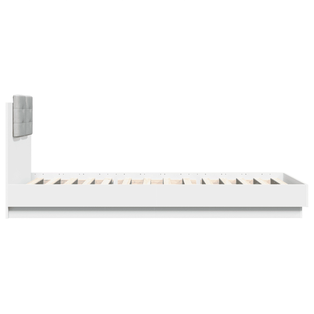 Giroletto con Testiera e LED-Struttura Letto con testiera Bianco 100x200 cm 879019