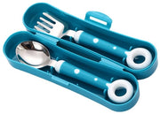 Piatti per bambini forchetta cucchiaio set di alimentazione per neonati affidabile servizio per bambini - blu