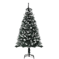 Albero di Natale Artificiale Innevato 150 cm 378 Rami con Bacche Verde
