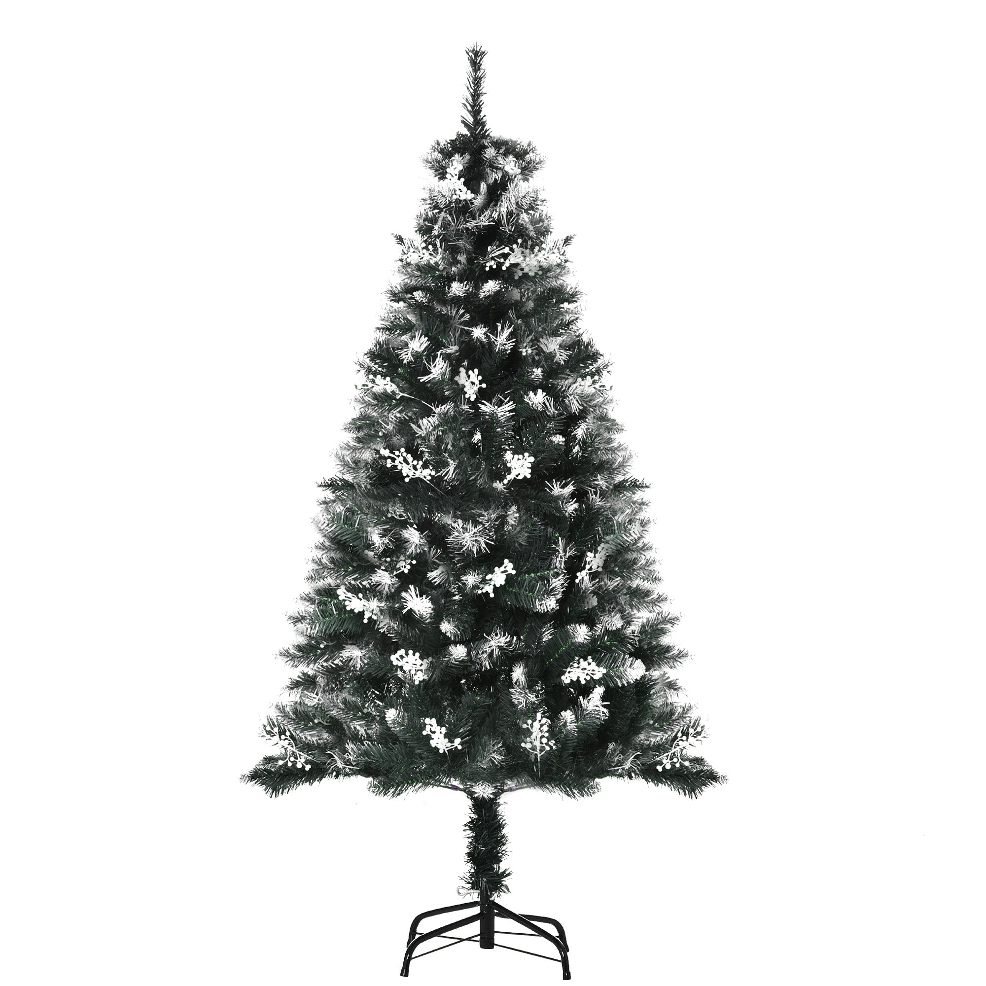 Albero di Natale Artificiale Innevato 150 cm 378 Rami con Bacche Verde