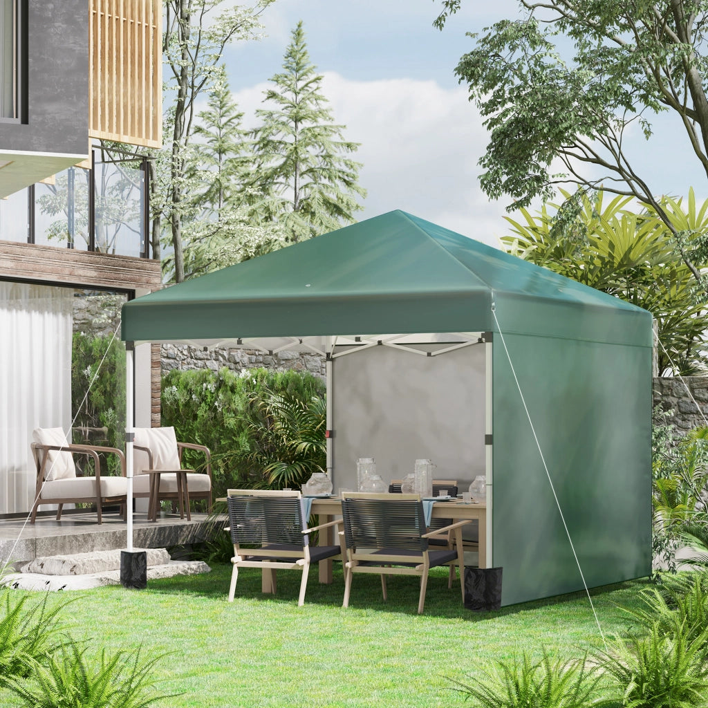 Gazebo pieghevole con 2 pareti ¨C zephmum ¨C verde 3x3m acciaio inox