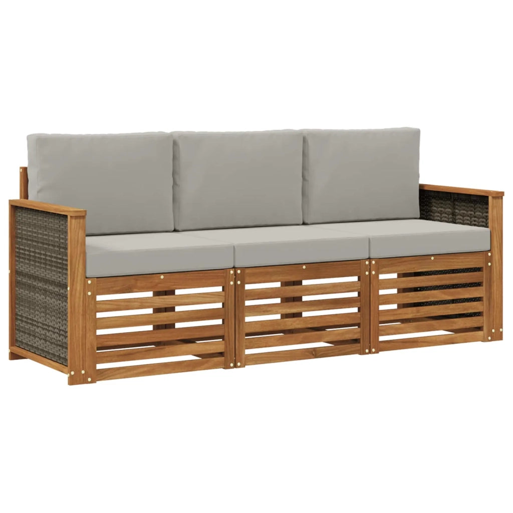 Set divani con cuscino 3 pcs Legno di Acacia Massello 3383957
