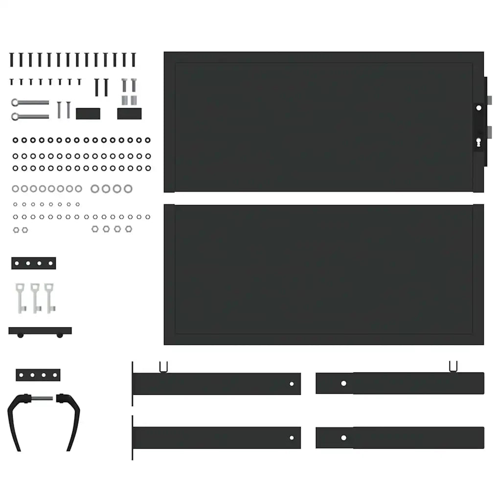Cancello da giardino con blocco Nero 110 x 105 cm 42015909