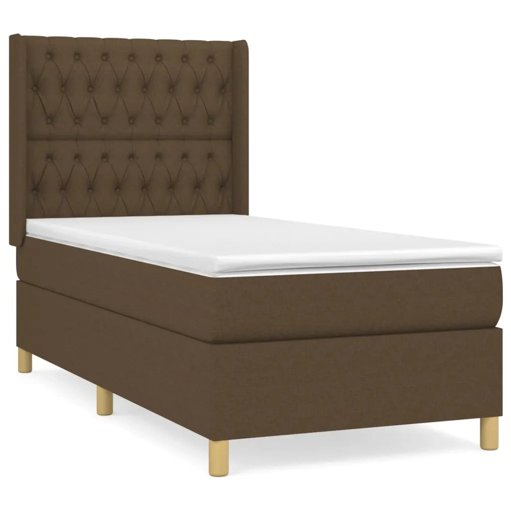 Giroletto a Molle con Materasso Marrone Scuro 90x190cm Tessuto cod mxl 64984