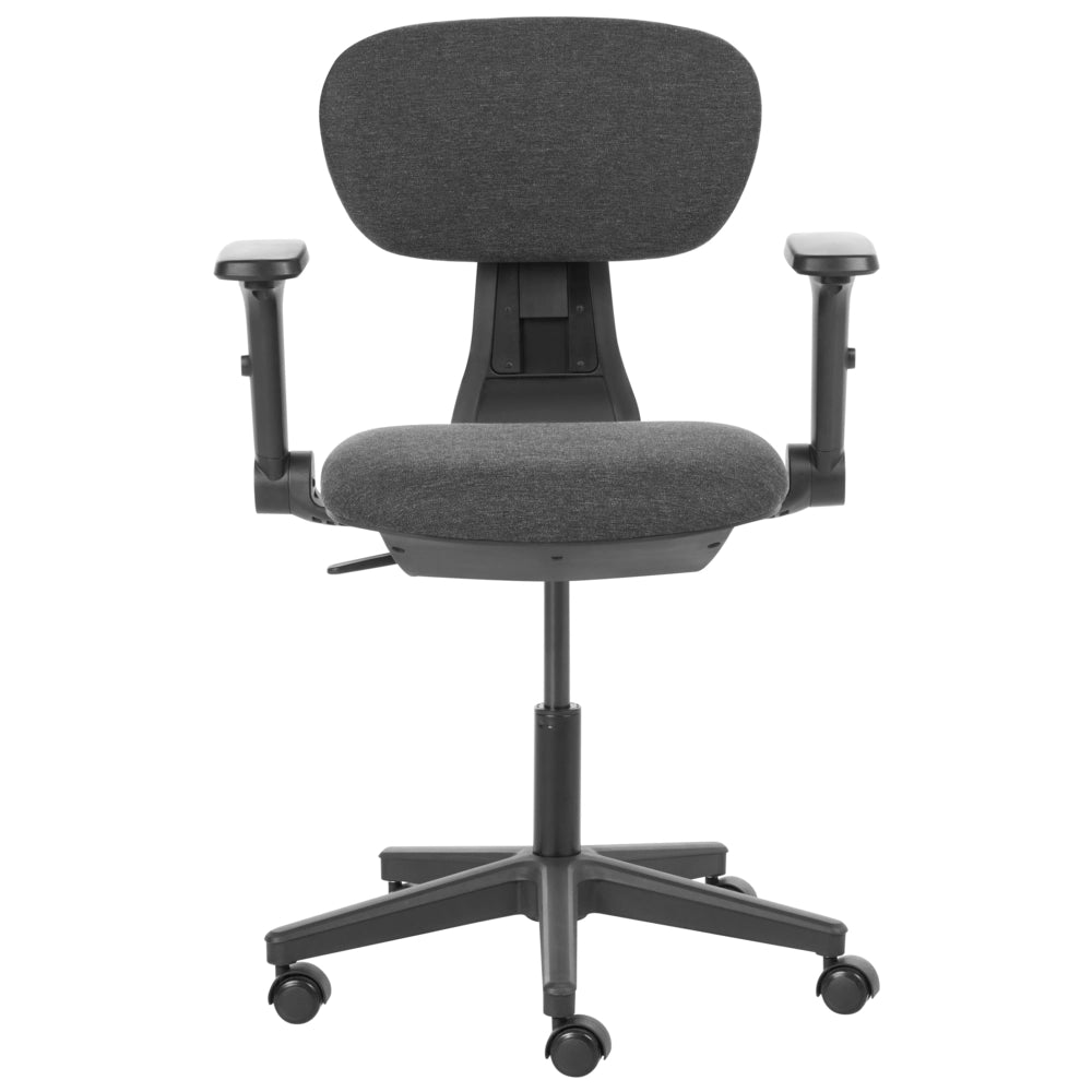 Sedia da ufficio in tessuto nero con schienale e braccioli regolabili, design moderno, per l'ufficio domestico