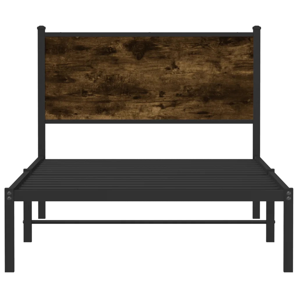 Giroletto senza Materasso in Metallo-Struttura Letto Rovere Fumo 100x190 cm 940478