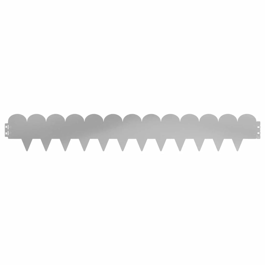 Bordura per Prato 50 pcs 103 x 15 cm Acciaio Argento 8008667