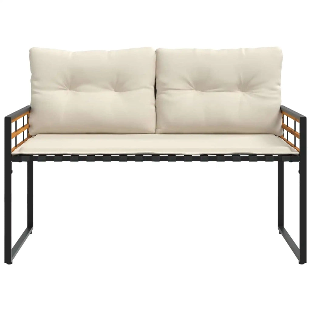 Panchetta in Legno a Strati con cuscino Crema 114 x 55 x 77 cm