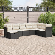 Set Divani da Giardino con Cuscini 8 pz Nero in Polyrattan 3325332