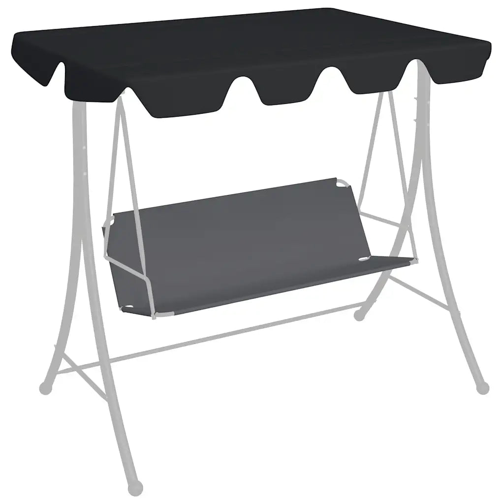 Baldacchino per Dondolo Giardino Nero 188/168x145/110 cm 312093